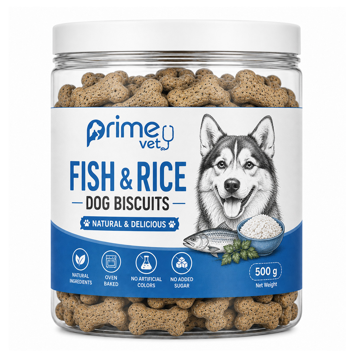 PrimeVet Fish and Rice Biscuits for Dogs